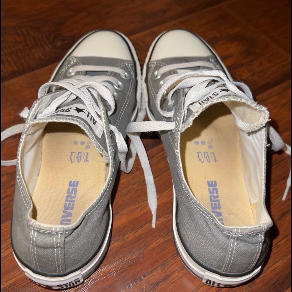 Converse Gray and White Women's Shoes - Picture 6 of 11